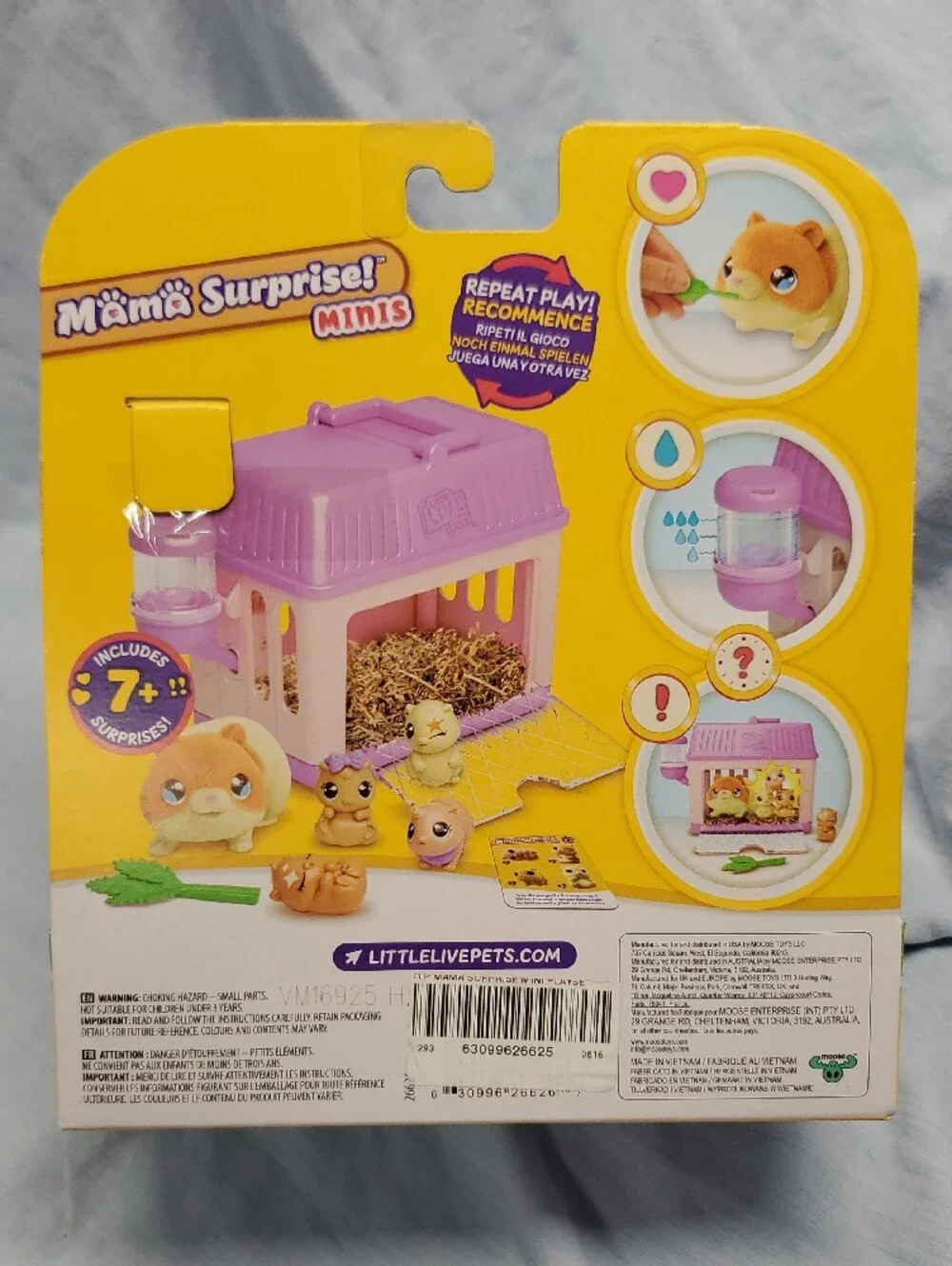 Little Live Pets Mama Surprise! Minis Hamster Playset - Pink and Cream